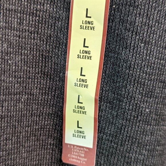 EZ'S HAGGAR Multi Color Stripe Rib Knit V-Neck Long Sleeve Shirt Gray Large - Picture 4 of 14